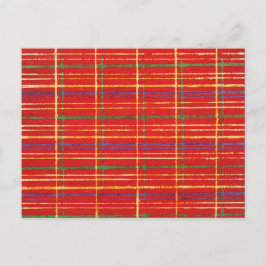 Plaid Japans houtsnede Textiel Briefkaart
