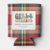 Plaid Jonggezellenfeest Meiden Weekend 70s Retro Blikjeskoeler (Voorkant)