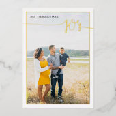 Plaid JOY Minimal Script Echte folie Folie Feestdagenkaart (Voorkant)