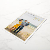 Plaid JOY Minimal Script Echte folie Folie Feestdagenkaart (Gedraaid)