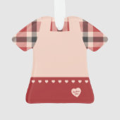 Plaid Jurk Roze Pinafore Figurine Gepersonaliseerd Ornament (achterkant)
