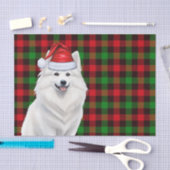 Plaid Kerst Amerikaanse Eskimo Dog Holiday Tissuepapier (Craft)