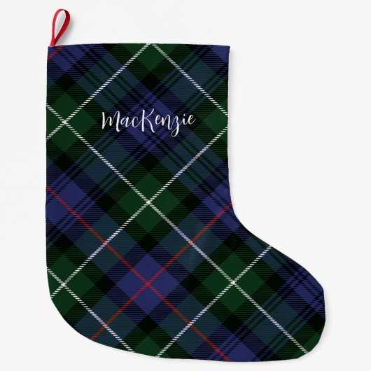 Plaid Kerst Feestdagen MacKenzie Tartan Grote Kerstsok (Voorkant)