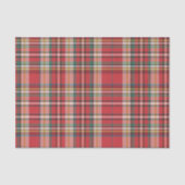 Plaid Kerst Feestdagen Rood Check Rustiek Tissuepapier (Voorkant)
