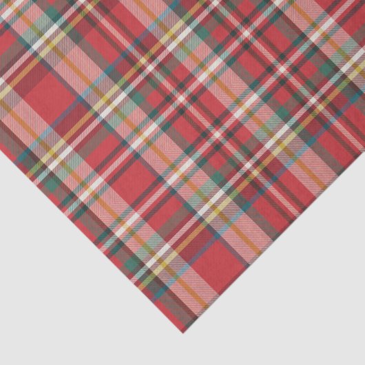 Plaid Kerst Feestdagen Rood Check Rustiek Tissuepapier (Detail)