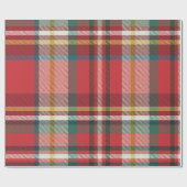 Plaid Kerst Feestdagen Rood en Groen Rustiek Cadeaupapier (Vlak)