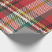 Plaid Kerst Feestdagen Rood en Groen Rustiek Cadeaupapier (Hoek)