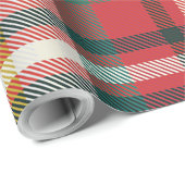 Plaid Kerst Feestdagen Rood en Groen Rustiek Cadeaupapier (Rol Hoek)