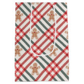 Plaid Kerst Gingerbread Rood Groen Medium Cadeauzakje (Achterkant)