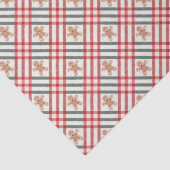 Plaid Kerst Gingerbread Rood Groen Tissuepapier (Detail)