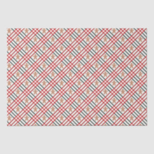 Plaid Kerst Gingerbread Rood Groen Tissuepapier