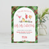 Plaid Kerst Party Vakantie Cocktail Werk Party Kaart (Staand voorkant)