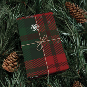 Plaid Kerst Vakantie Sneeuwvlokken Patroon Cadeaupapier