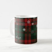 Plaid Kerst Vakantie Sneeuwvlokken Patroon Koffiemok (Voorkant links)