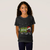 Plaid Kerst Vuilniswagen Pyjama T-shirt (Voorkant volledig)