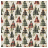 Plaid kerstbomen op Beige Stof (Swatch)