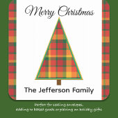 Plaid Kerstboom Kerst stickers