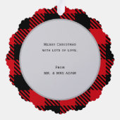 Plaid Kerstboom Ontwerp Vrolijk Kerstfeest Ornament Kaart (Achterkant)