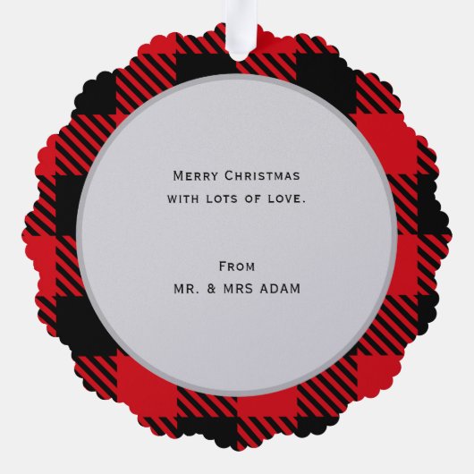 Plaid Kerstboom Ontwerp Vrolijk Kerstfeest Ornament Kaart (Achterkant)