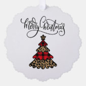 Plaid Kerstboom Ontwerp Vrolijk Kerstfeest Ornament Kaart (Voorkant)