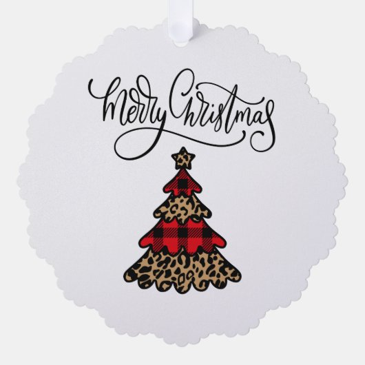 Plaid Kerstboom Ontwerp Vrolijk Kerstfeest Ornament Kaart (Voorkant)