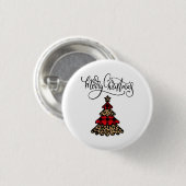 Plaid Kerstboom Ontwerp Vrolijk Kerstfeest Ronde Button 3,2 Cm (Voorkant /achterkant)