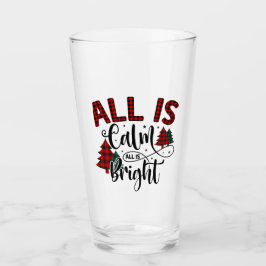 Plaid Kerstboom Patroon Xmas Quote Glas