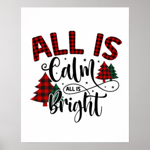 Plaid Kerstboom Patroon Xmas Quote Poster