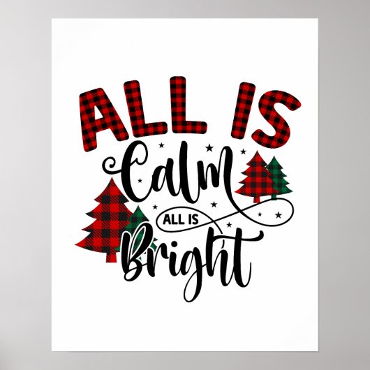 Plaid Kerstboom Patroon Xmas Quote Poster (Voorkant)