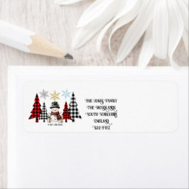 Plaid Kerstboom Sneeuwman - Vrolijk Kerstfeest Etiket