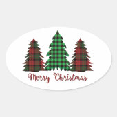 Plaid Kerstboom Sticker (Voorkant)