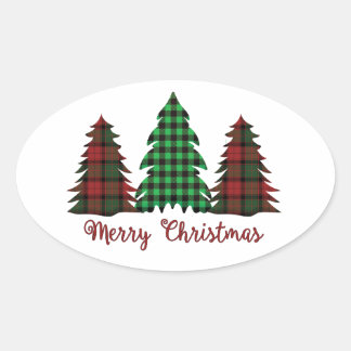 Plaid Kerstboom Sticker