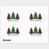 Plaid Kerstboom Sticker (Vel)