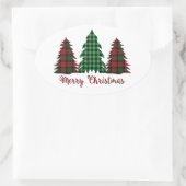 Plaid Kerstboom Sticker (Tas)
