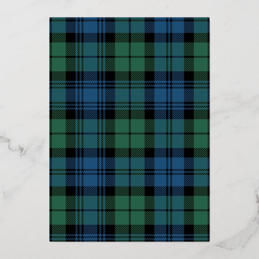 Plaid Kerstfeest Campbell Tartan Roos Goud Folie Uitnodiging (Achterkant)