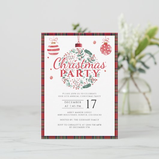 Plaid Kerstfeest Elegant Stewart Tartan Kaart (Staand voorkant)