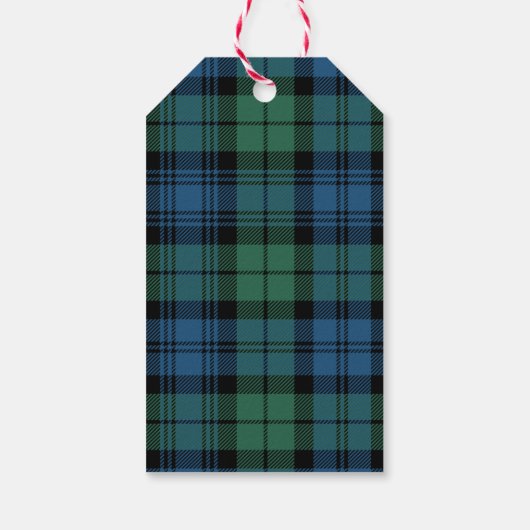 Plaid Kerstfeest Rustieke Campbell Tartan Cadeaulabel (Achterkant)