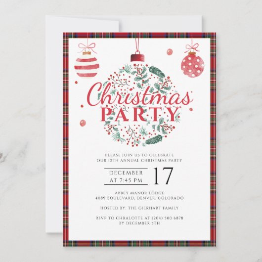 Plaid Kerstfeest Rustieke Stewart Tartan Kaart (Voorkant)