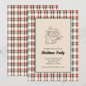  Plaid Kerstfeest Uitnodigingen (Voorkant / Achterkant)