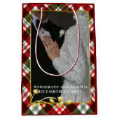 Plaid Kerstmis 1 Foto Getrouwd en Vrolijk Medium Cadeauzakje (Voorkant)