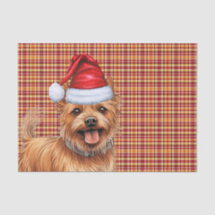 Plaid Kerstmis Australische Terrier Dog Holiday Tissuepapier