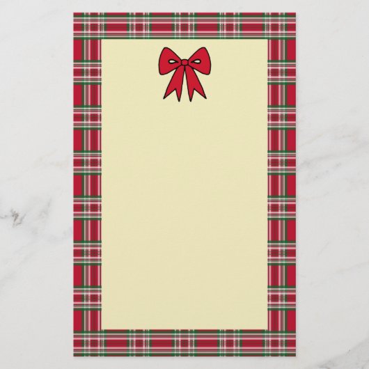 Plaid Kerstmis brief briefpapier (Voorkant)