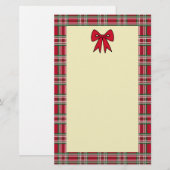 Plaid Kerstmis brief briefpapier (Voorkant / Achterkant)