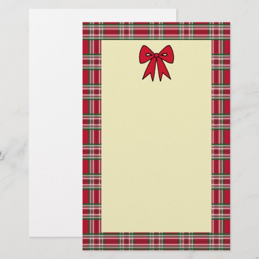 Plaid Kerstmis brief briefpapier (Voorkant / Achterkant)