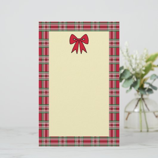 Plaid Kerstmis brief briefpapier (Staand voorkant)