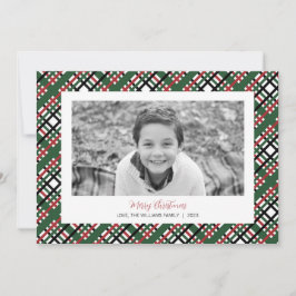 Plaid Kerstmis Fotokaart Feestdagenkaart