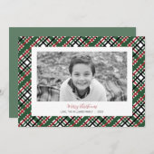 Plaid Kerstmis Fotokaart Feestdagenkaart (Voorkant / Achterkant)