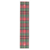 Plaid Kerstmis Monogram Naam Vakantie Patroon Medium Tafelloper (Voorkant)