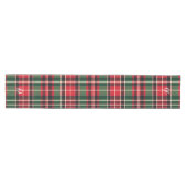 Plaid Kerstmis Monogram Naam Vakantie Patroon Medium Tafelloper (Horizontaal)