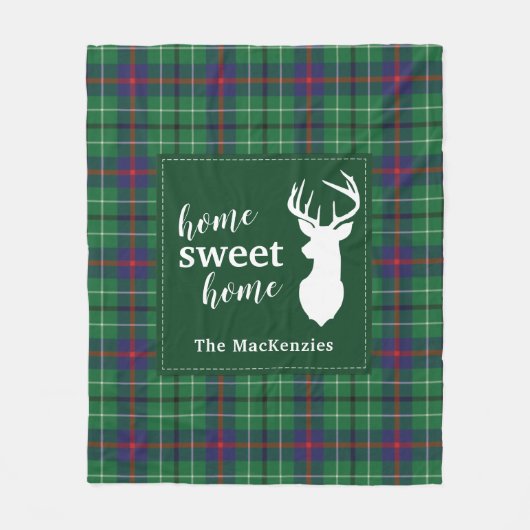 Plaid Kerstmis Rustieke Tartan Fleece Deken (Voorkant)